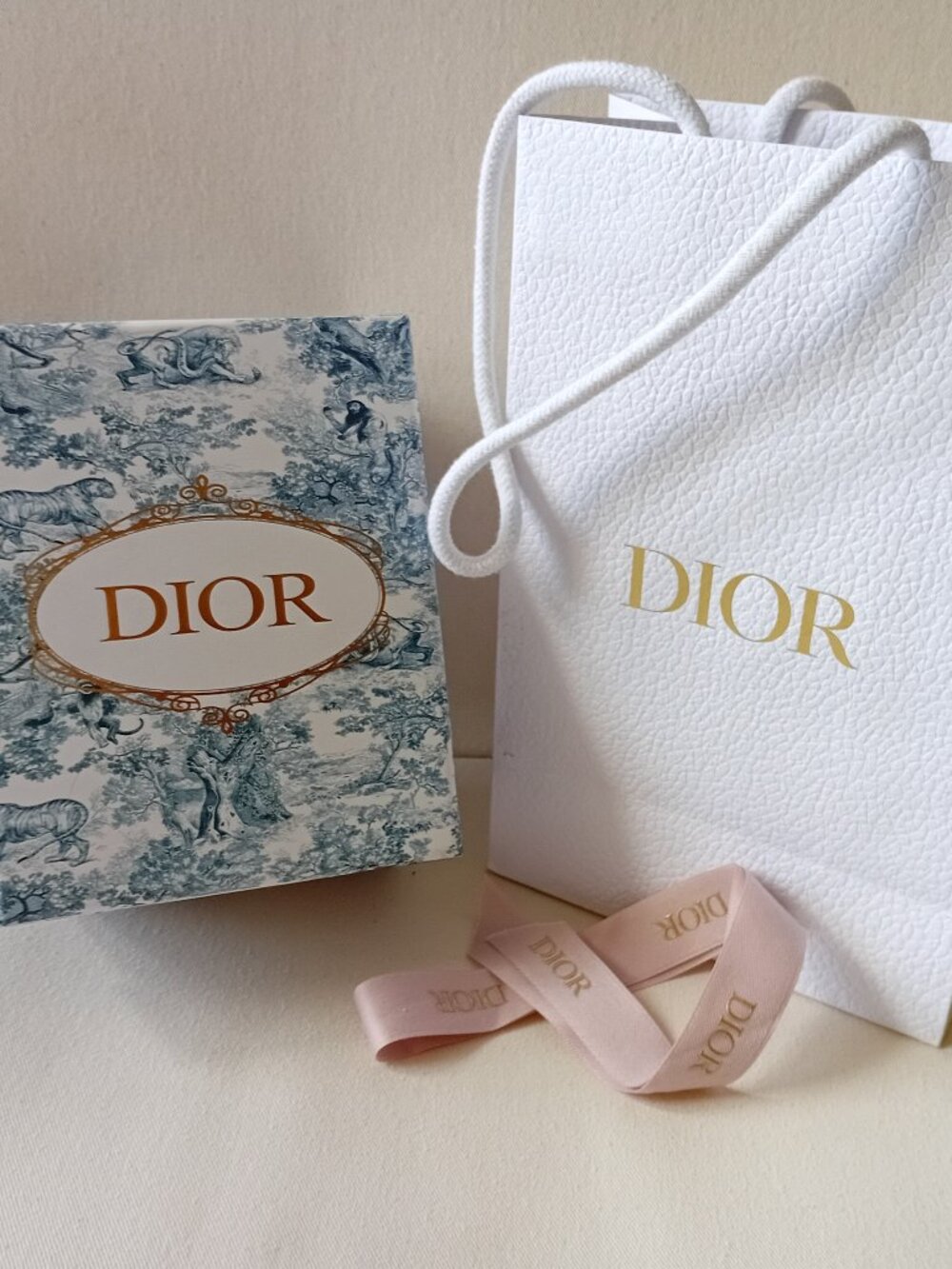 Dior Empty Gift Box & Bag With Ribbon